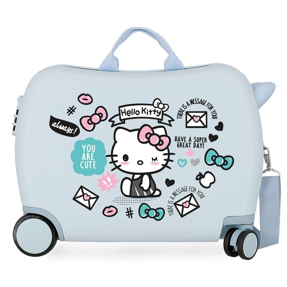 Hello Kitty You are Cute Kinder-Koffer Blau 50x39x20 cms Hartschalen ABS Kombinationsschloss 38L 2,1