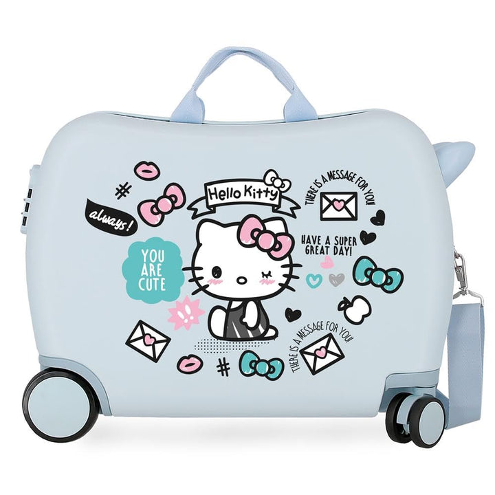 Hello Kitty You are Cute Kinder-Koffer Blau 50x39x20 cms Hartschalen ABS Kombinationsschloss 38L 2,1