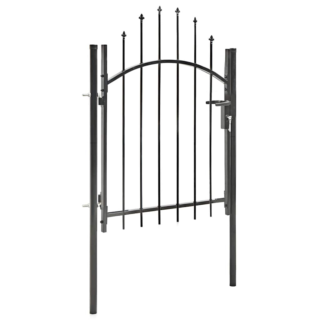 vidaXL Gartentor mit Gewölbter Spitze Metalltor Zauntor Gartentür Zauntür Hoftor Hoftür Tor Pforte G