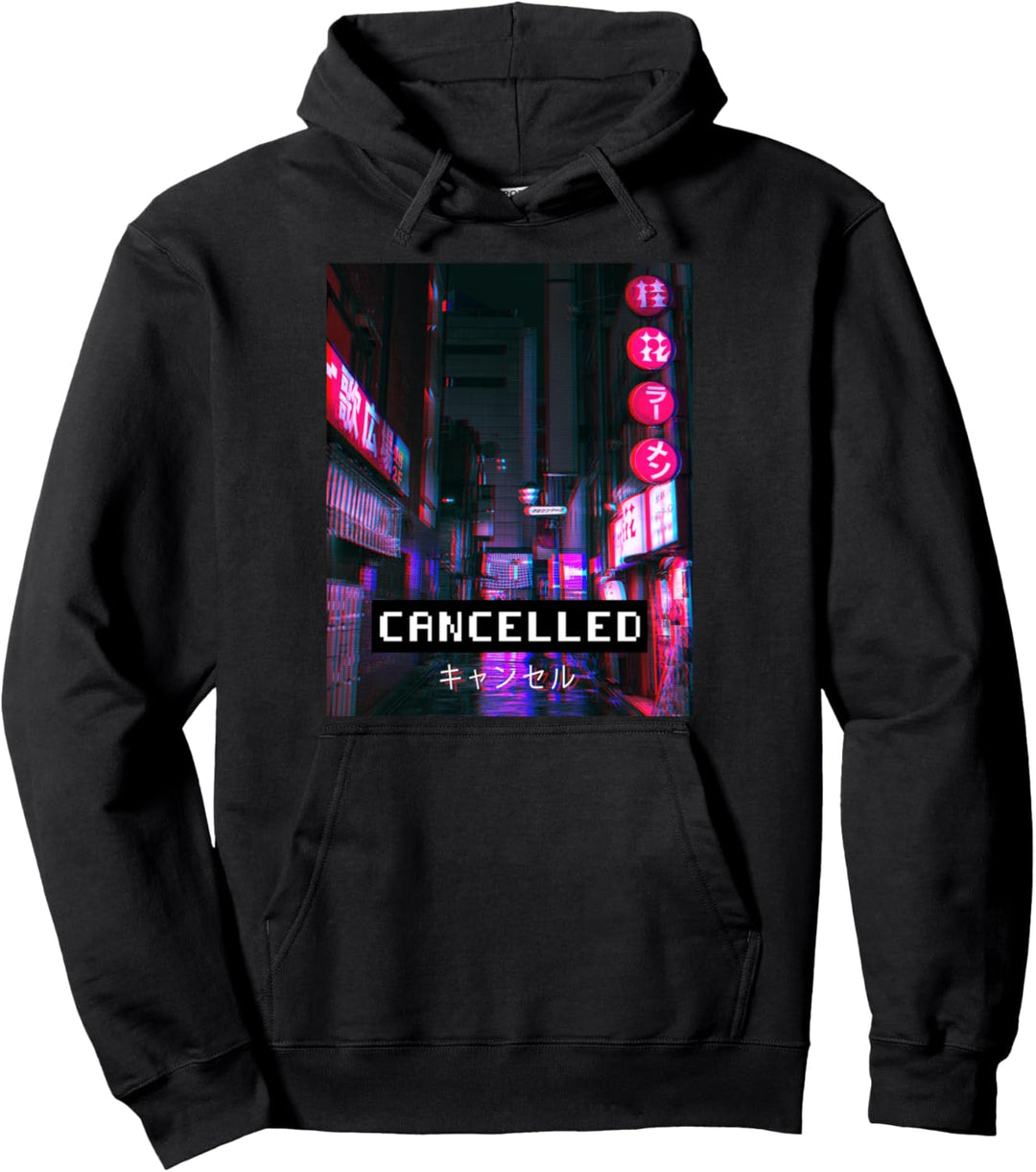 Kündigte ästhetische Vaporwave Japan Pullover Hoodie