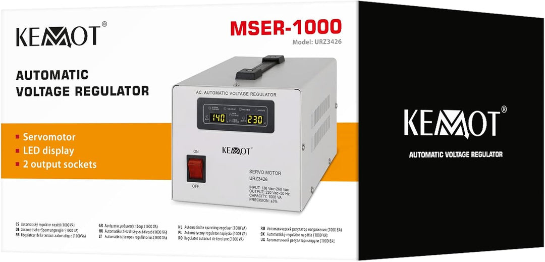 Automatischer Spannungsregler KEMOT MSER-1000 (1000 VA, Servomotor)