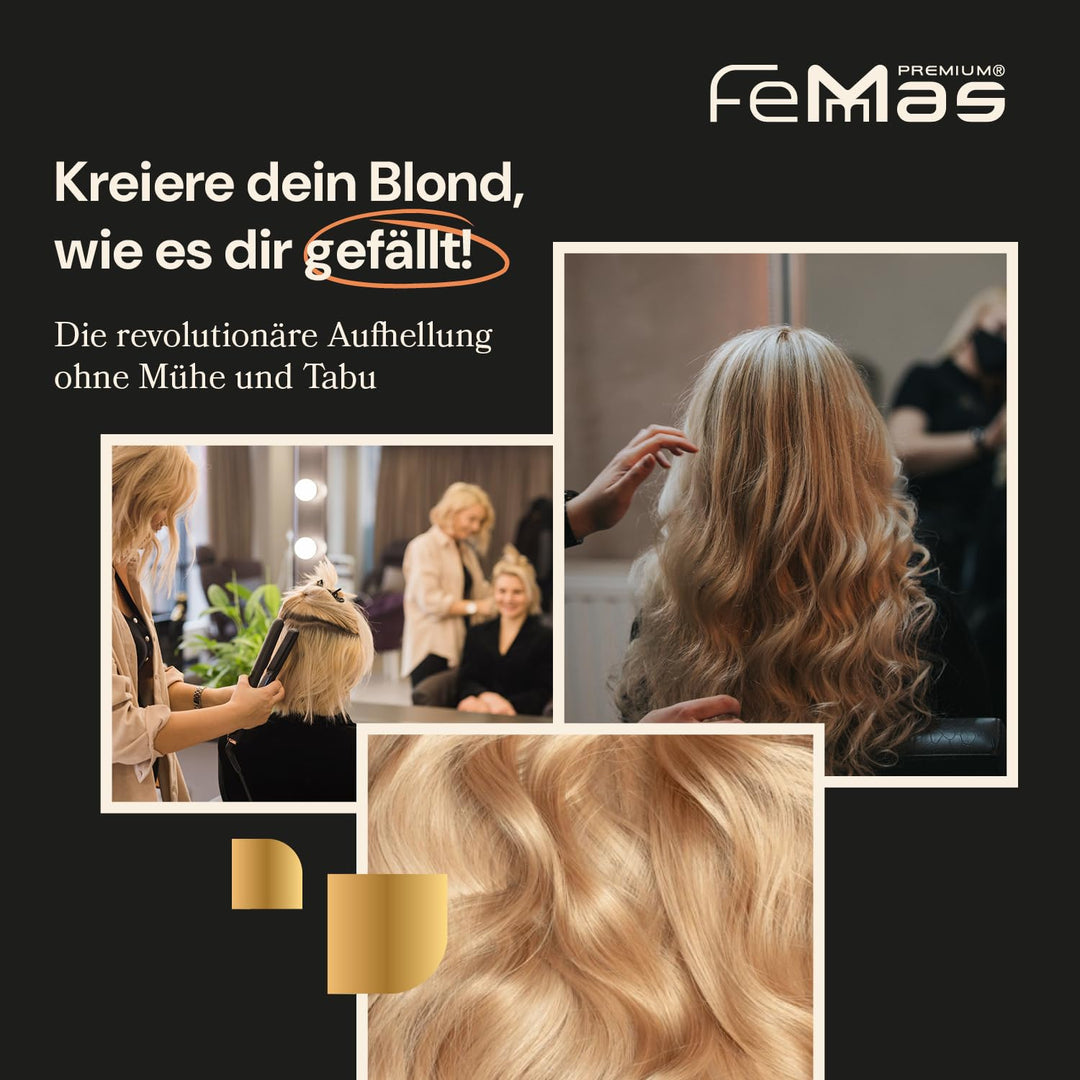 FemMas Blondierpulver blau 1000g I ultra stark & staubfrei I Blondierungspulver mit Plex-Technologie
