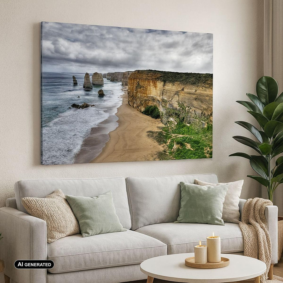 ARTTOR Bilder auf Leinwand Strand Ozean Landschaft Leinwandbild 70x50cm Wandbilder Dekoration Wohnzi