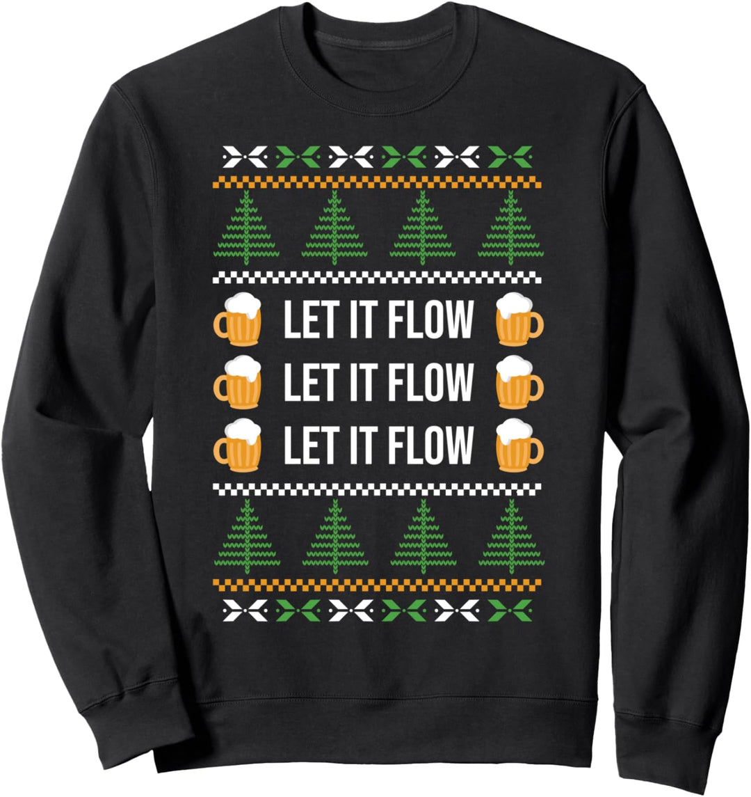 Hässlicher Weihnachtspullover Santa Claus Lass es (Schnee) Sweatshirt