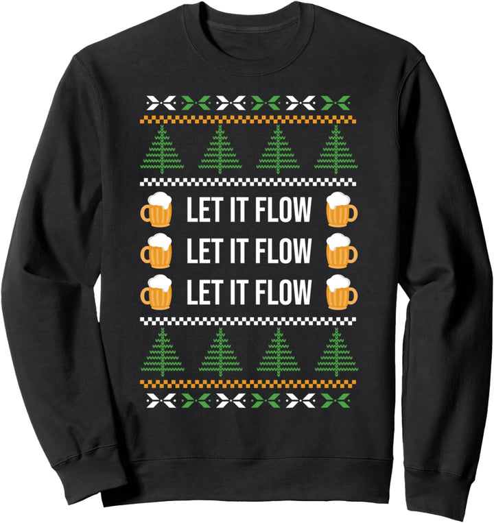 Hässlicher Weihnachtspullover Santa Claus Lass es (Schnee) Sweatshirt