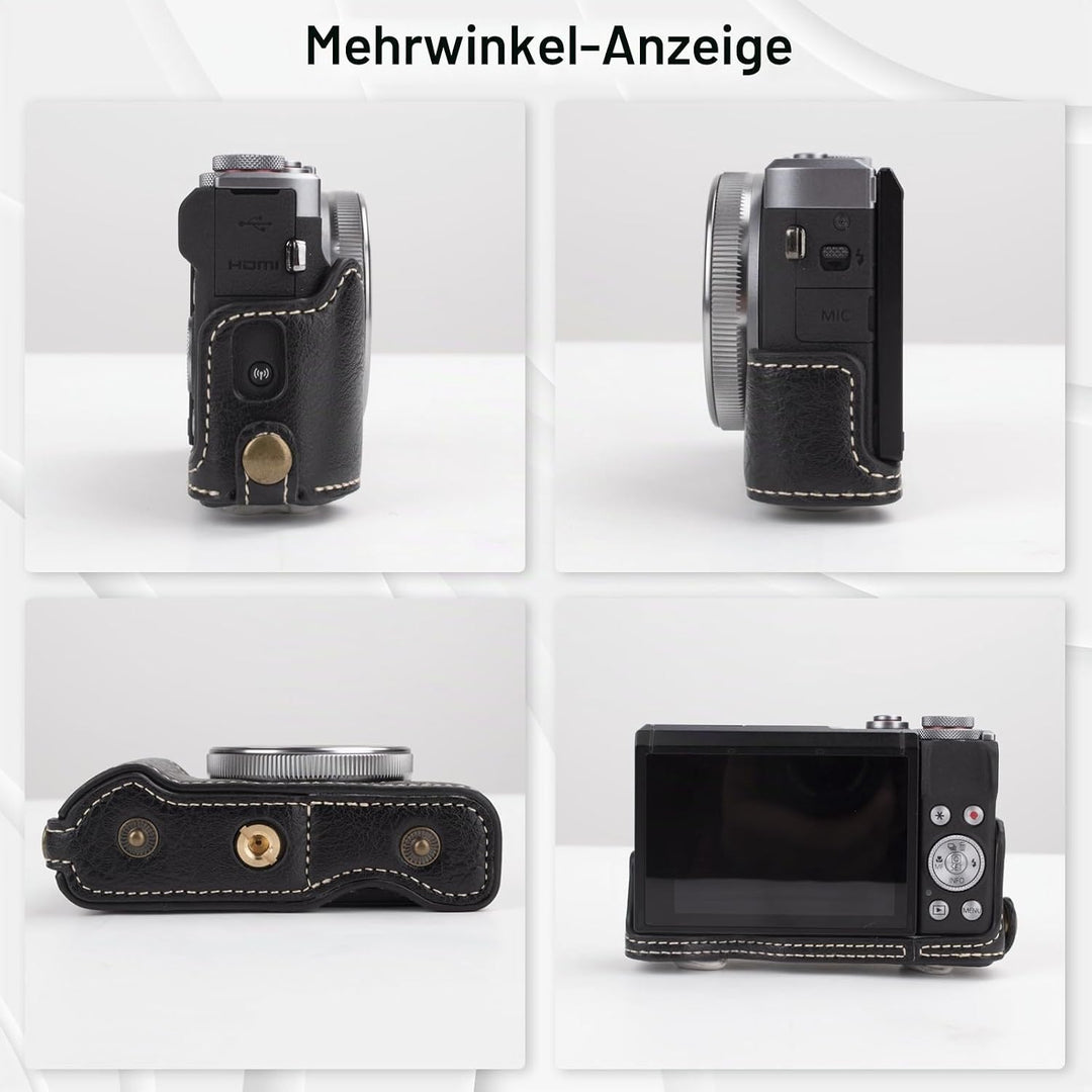 Rieibi G7 X G7X II G7X III Hülle, Vintage Leder Kameratasche für Canon PowerShot G7X G7X Mark II G7X