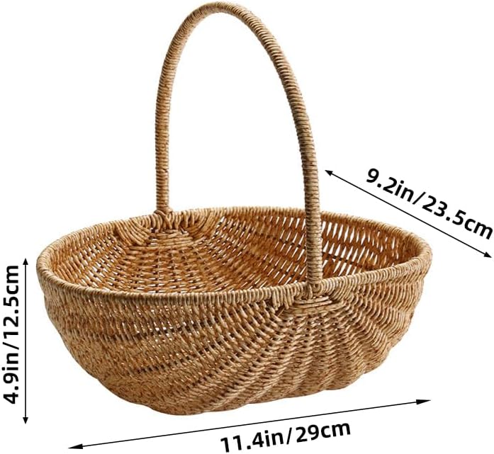 YARNOW Einkaufskorb Sammelkorb Für Blumen Weidengeflechtkorb Grosser Weidenkorb Mit Griff Blumenkorb