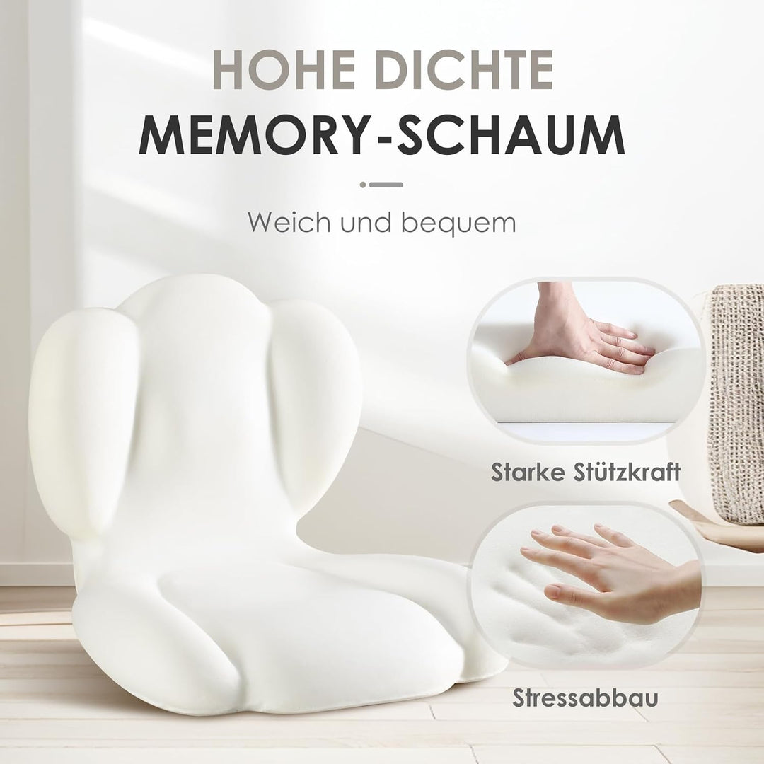 FLORICH Sitzkissen Orthopädisch und Lendenstützkissen Memory-Schaum Ergonomisches Sitzkissen einteil