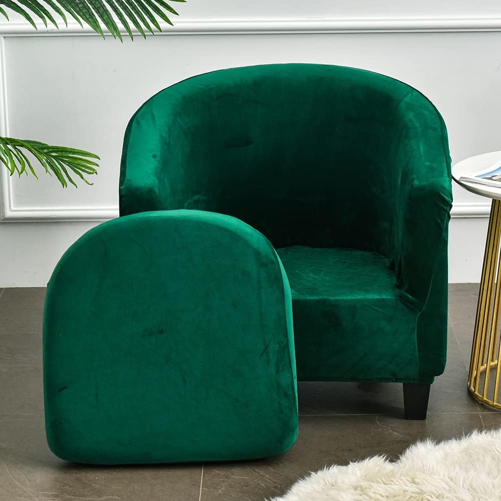 TOPCHANCES 2 Stück Tub Club Stuhlhussen, hohe Stretch-Sessel, Sofa-Schonbezug mit Kissenbezug, Samt-
