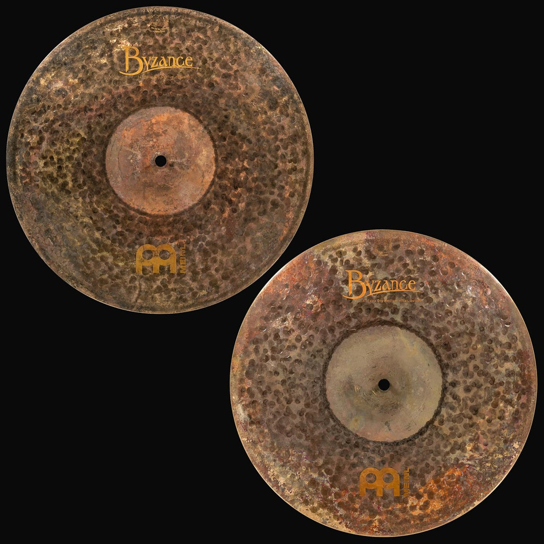 Meinl Cymbals Byzance Extra Dry Hihat Medium 14 Zoll (Video) Schlagzeug Becken (35,56cm) B20 Bronze,