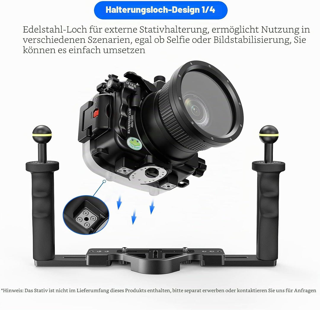 130 Feet/40 Meter Unterwasser Kamera Gehäuse wasserdichtes Gehäuse für Sony A7R III Sony A7-III, Son