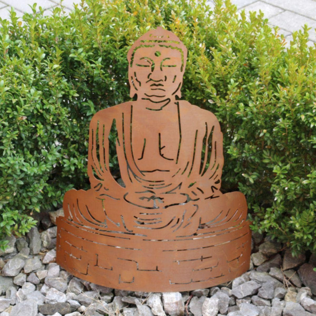Ferrum Art Design Rostfigur Buddha, halbrund gebogen, H. ca. 60 cm | FE-6-0204 | 4260353199431