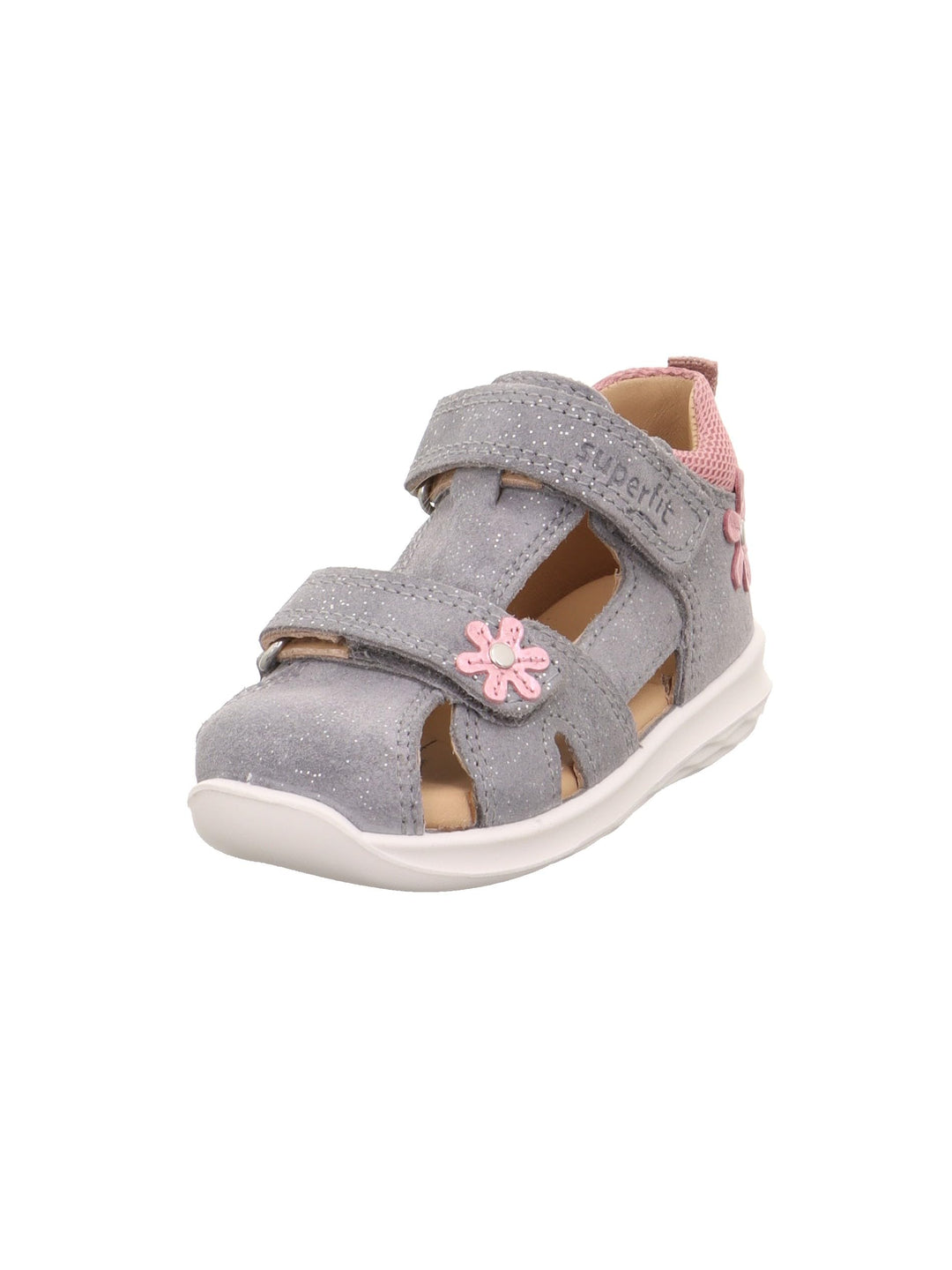 Superfit Mädchen Bumblebee Sandale 22 EU Hellgrau Rosa 2500, 22 EU Hellgrau Rosa 2500
