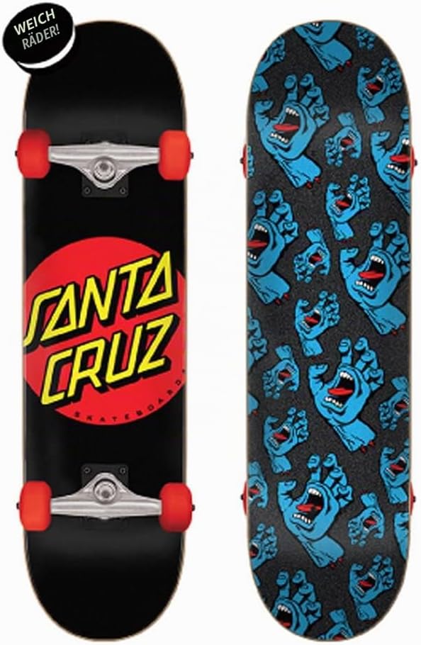 SANTA CRUZ 20 x 70 cm Skatebord Komplett – schreiende Hand Mid Mehrfarbig 7.8", Mehrfarbig 7.8"