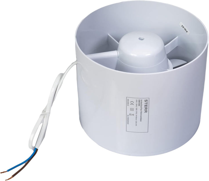 STERR IDM150S Schlanker Rohrventilator 150 mm - Rohrlüfter - Hohe Qualität - Leise - Für Bad WC - Kü