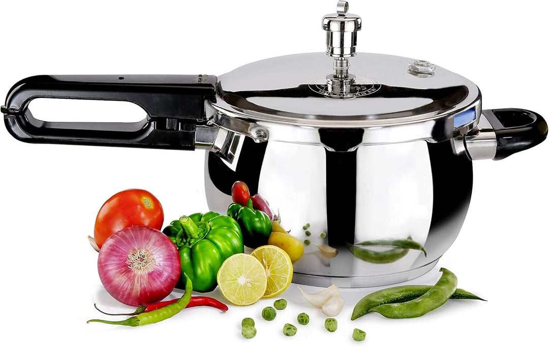 Vinod Pressure Cooker (2,64 Quart) Edelstahl Schnellkochtopf mit Glasdeckel, induktionsgeeignet hoch