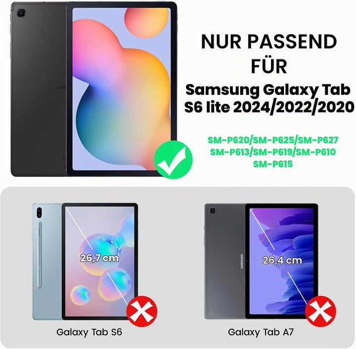SEYMAC Galaxy Tab S6 Lite 2020 (10,4 Zoll) Hülle, stossfeste, robuste Hülle mit tragbarem Schultergu