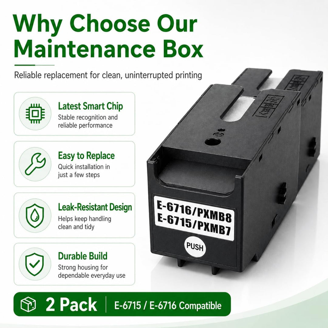 ATTA T6715 T6716 Wartungsbox kompatibel mit Epson T6715 T6716 C13T671500 C13T671600 Maintenance Box