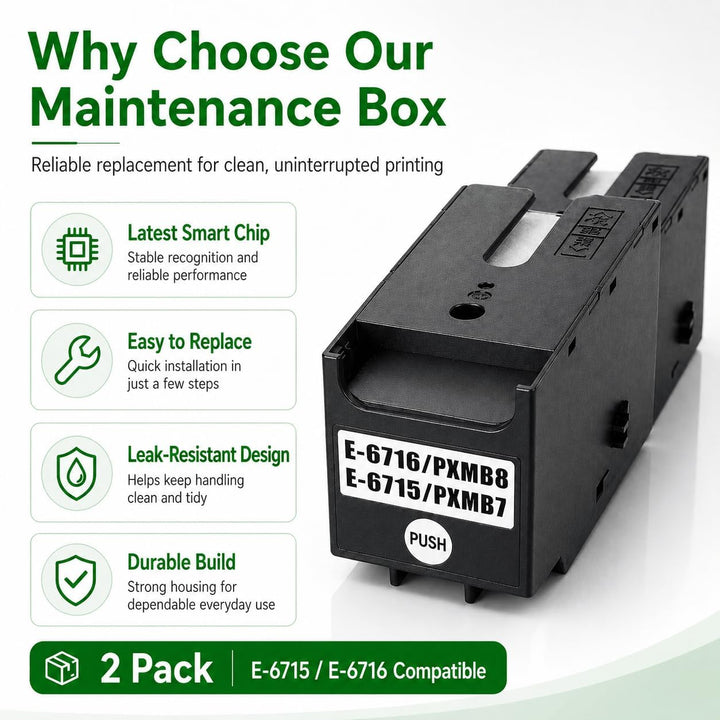 ATTA T6715 T6716 Wartungsbox kompatibel mit Epson T6715 T6716 C13T671500 C13T671600 Maintenance Box