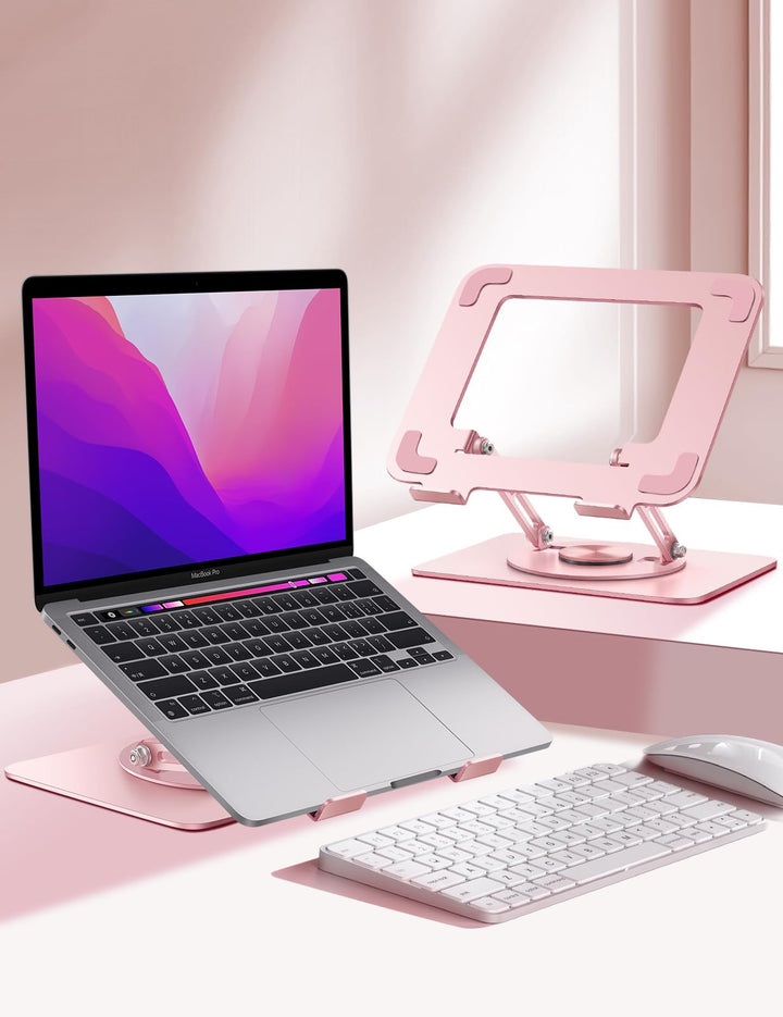 VAYDEER Laptop Ständer höhenverstellbar mit 360° Drehbasis &amp; faltbarem Design – Ergonomische Noteboo
