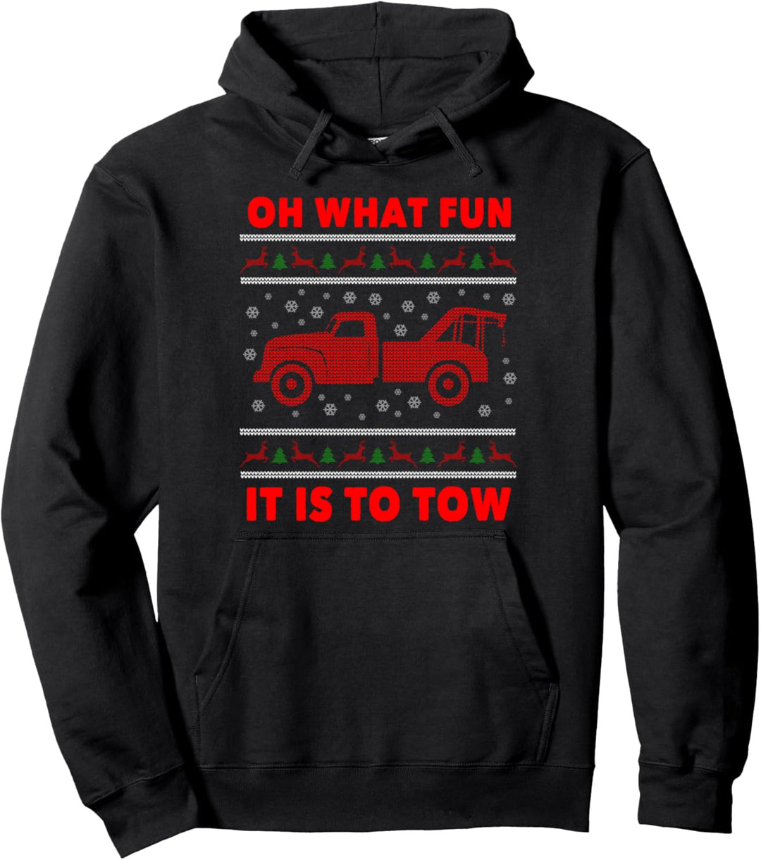 Tow Truck Driver Gifts Christmas Oh What Fun It Is To Tow Pullover Hoodie