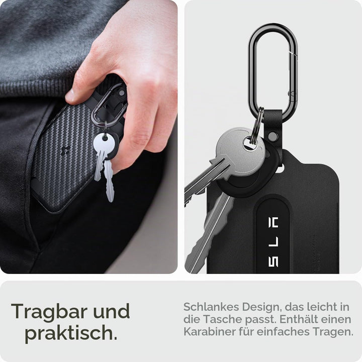 Spigen Air Fit Schlüssel Karten Halter für Tesla Model Y (~2026 Juniper) Model 3 (~Highland 2026) Mo