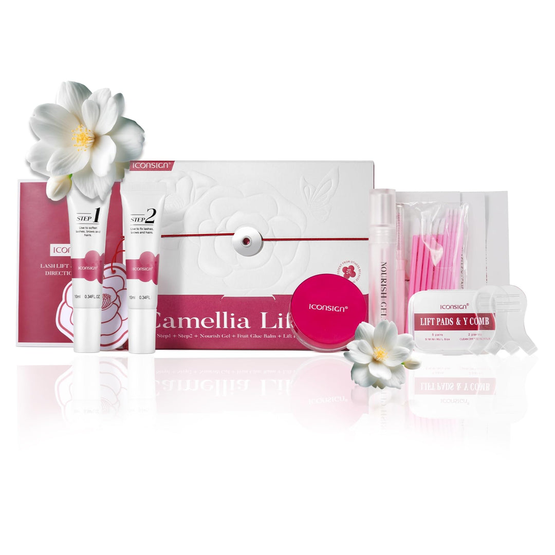 P-Beauty Camellia Wimpernlifting & Augenbrauenlifting SET - vegane Formel mit Kamelienextrakt - Wimp