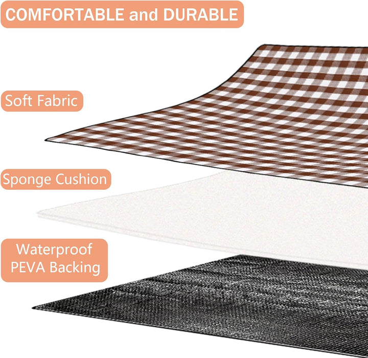 LIYUABU Picknickdecke 150 x 200cm,Braun Picknickdecke Wasserdicht,Tragbare Extra Grosse Stranddecke,