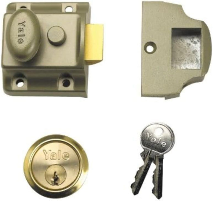 Yale Locks 706PB Klassisches Nachtriegelschloss 40 mm Dornmass Messing 1 Poliertes Messing, 40 mm, 1