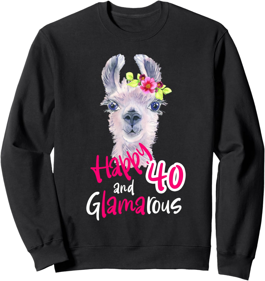 40 Geburtstag Frauen 40er Geburtstagsgeschenk Deko Lama Sweatshirt