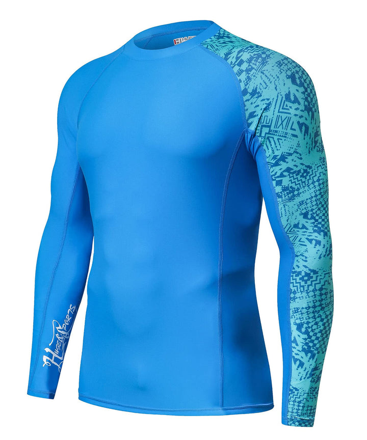HUGE SPORTS Herren Spleiss Rashguard Langarm Rash Guard Shirt Langarmshirt alle Outdoor Aktivitäten