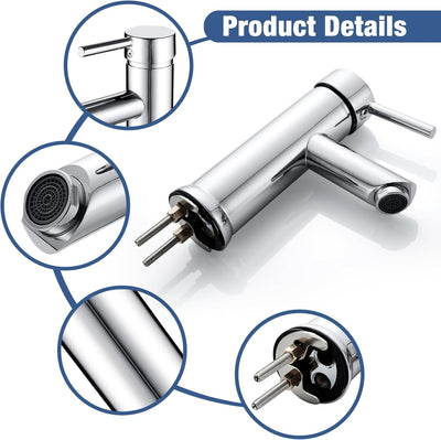 kisimixer Wasserhahn Bad Mischbatterie, Einhebelmischer Waschbecken Armaturen für Badezimmer, Modern