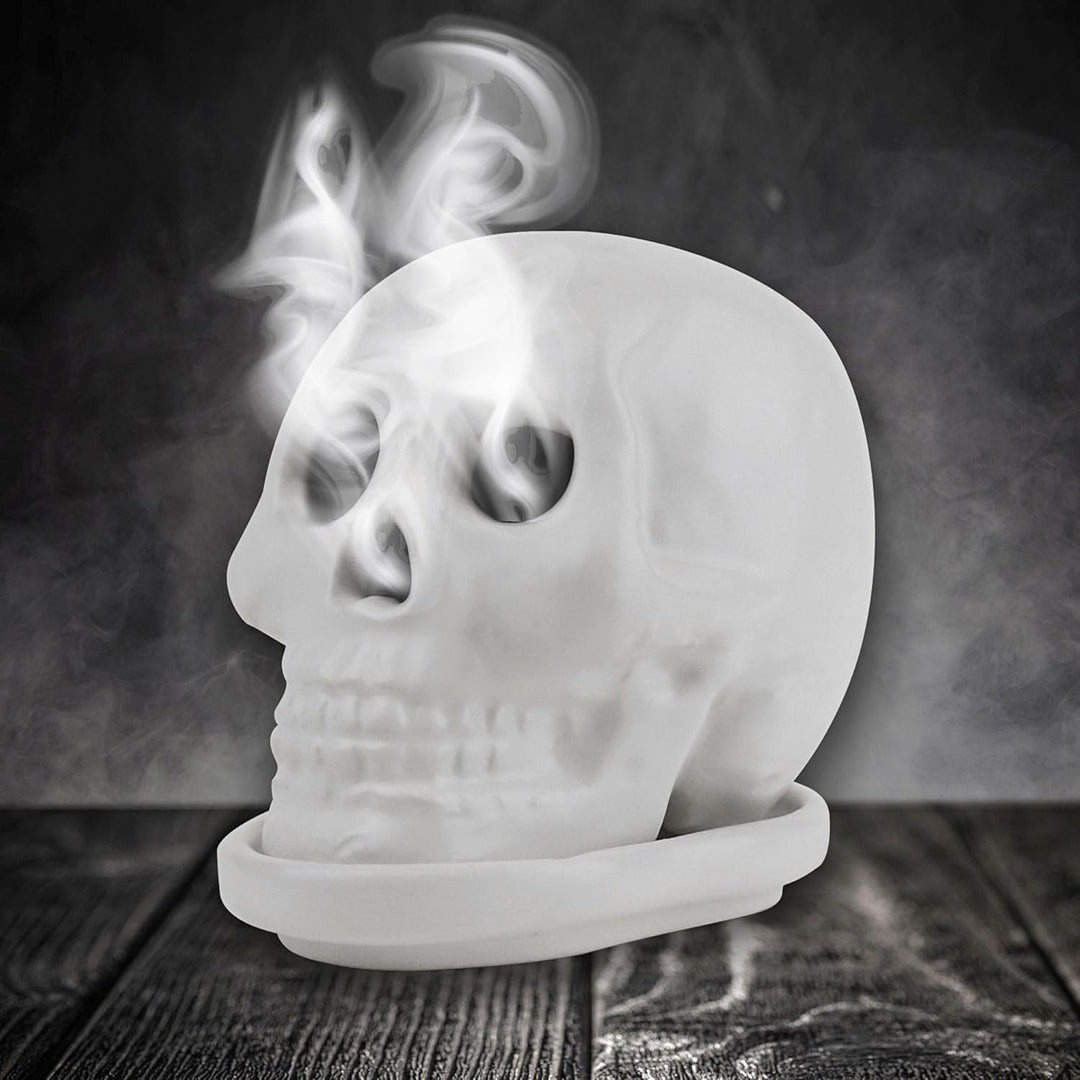 GR Gift Republic 17534 Räucher Totenkopf, Weiss, 20 x 16 x 14 cm
