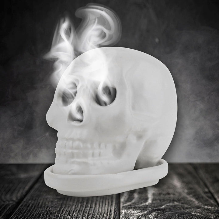 GR Gift Republic 17534 Räucher Totenkopf, Weiss, 20 x 16 x 14 cm