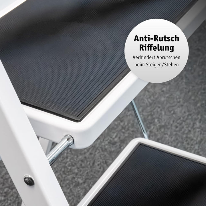 WALTER Stufen Leitertritt klappbar, aus beschichtetem legiertem Stahl, vormontiert für sofortigen Ei