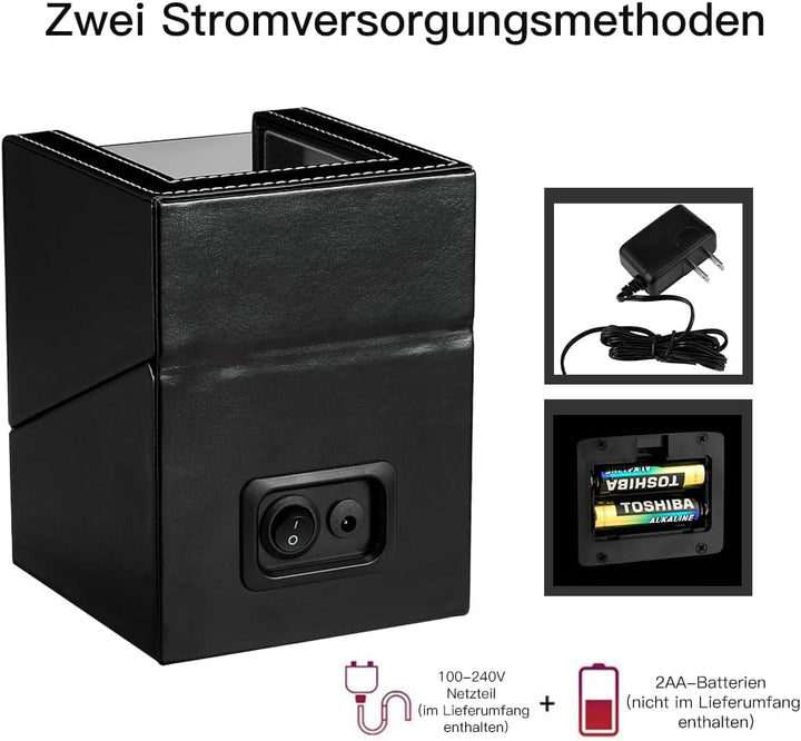 DRAIGERWAY Automatische Uhrenbeweger Box Single Uhrenbeweger PU Leder Uhrengehäuse mit leisem Motor