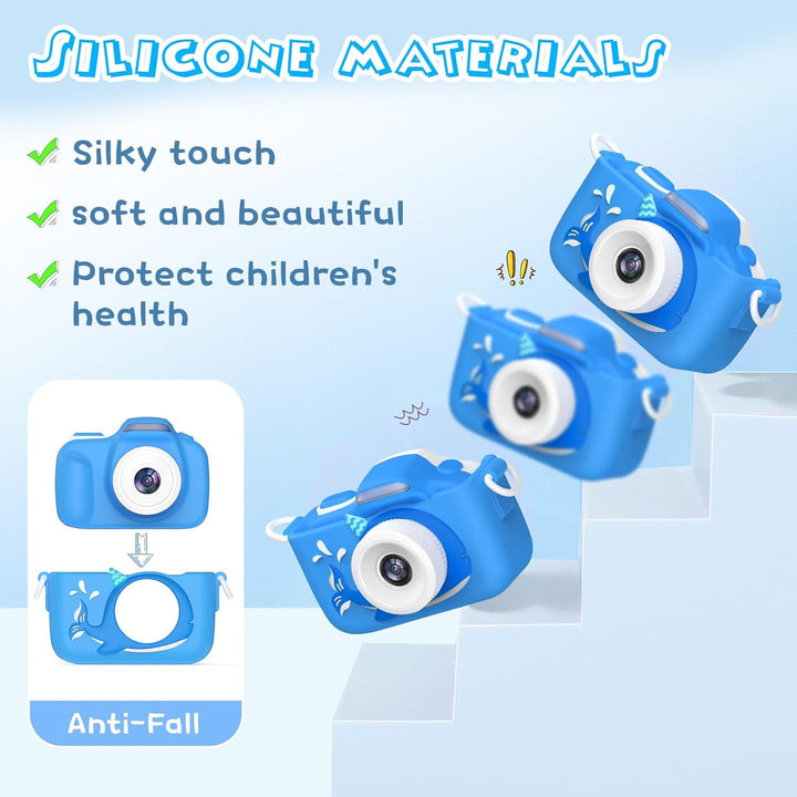 Kriogor Kinder Kamera, Digital Fotokamera Selfie und Videokamera mit 16 MP/Dual Lens/ 2 Inch Bildsch