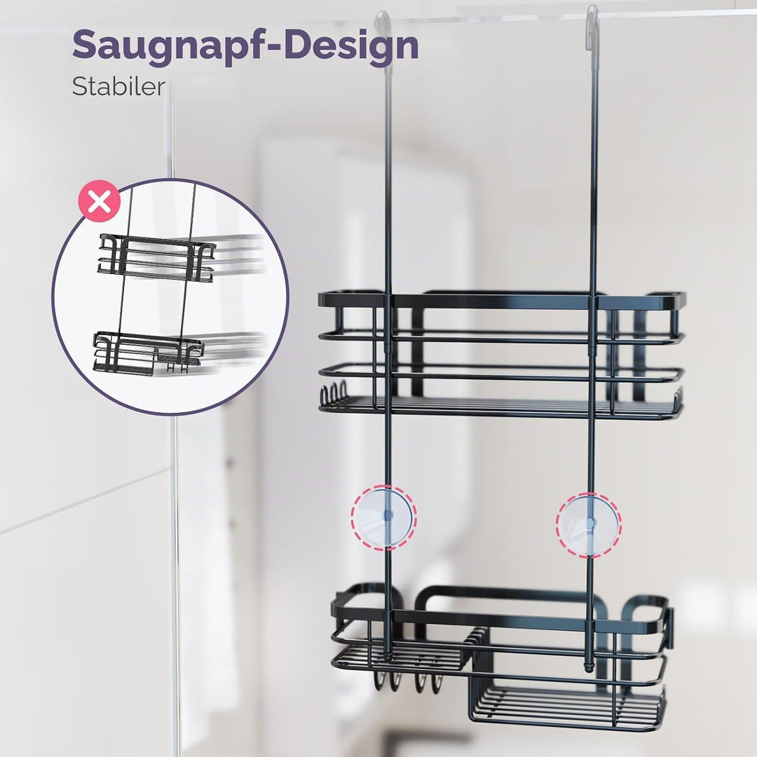 SWTYMIKI Duschablage zum Hängen Duschregal Hängend - Duschregal zum Hängen mit Seifenhalter, 11 Hake