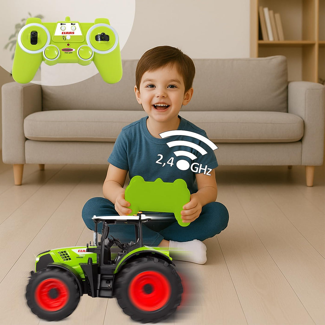 JAMARA 405350 Claas Arion 660 1:16 2,4GHz - Spielzeug Traktor ferngesteuert, RC Traktor für Kinder,