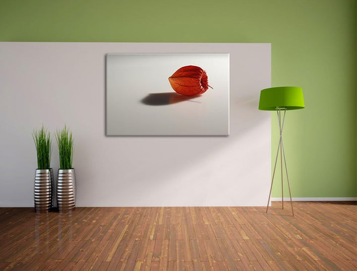 Pixxprint kleine Physalis auf Leinwand, XXL riesige Bilder fertig gerahmt mit Keilrahmen, Kunstdruck