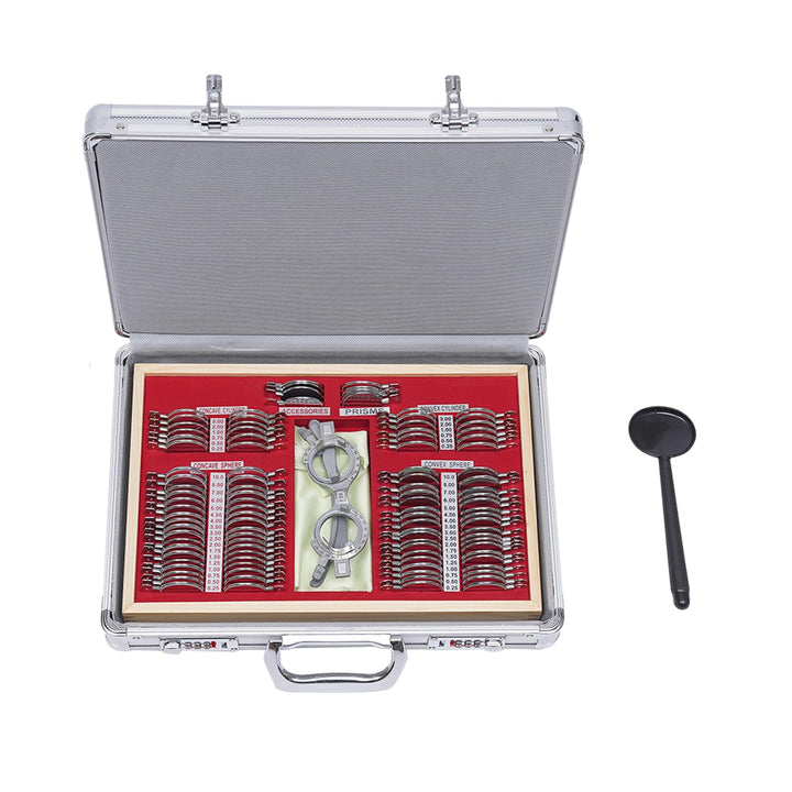 JINPRDAMZ 104tlg Optisches Testlinsen-Set, Optischer Trial Frame mit Optometrie-Rahmen und Optometri