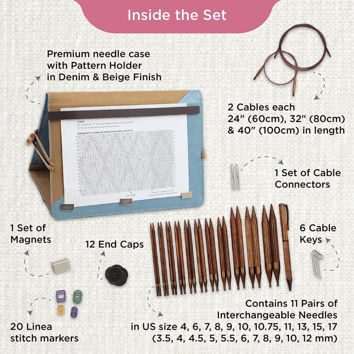 KnitPro KP31281 Rundstricknadelset Ginger, Braun, Diverse Single, Single