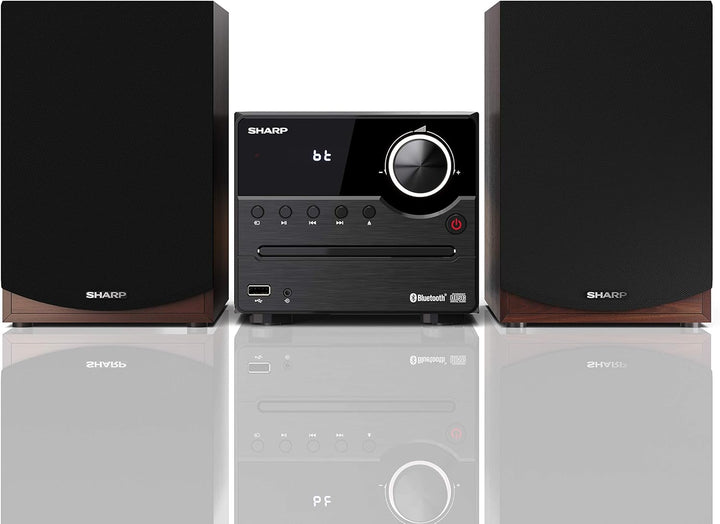 SHARP XLB512BR Mirco-Soundsystem 45W (UKW/FM-Radio, Bluetooth, USB, CD, MP3), braun Mikrosoundsystem