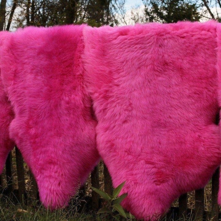Hollert Lammfell Merino Pink kuschelig flauschig Schaffell waschbar Echtfell Läufer Teppich für Wohn
