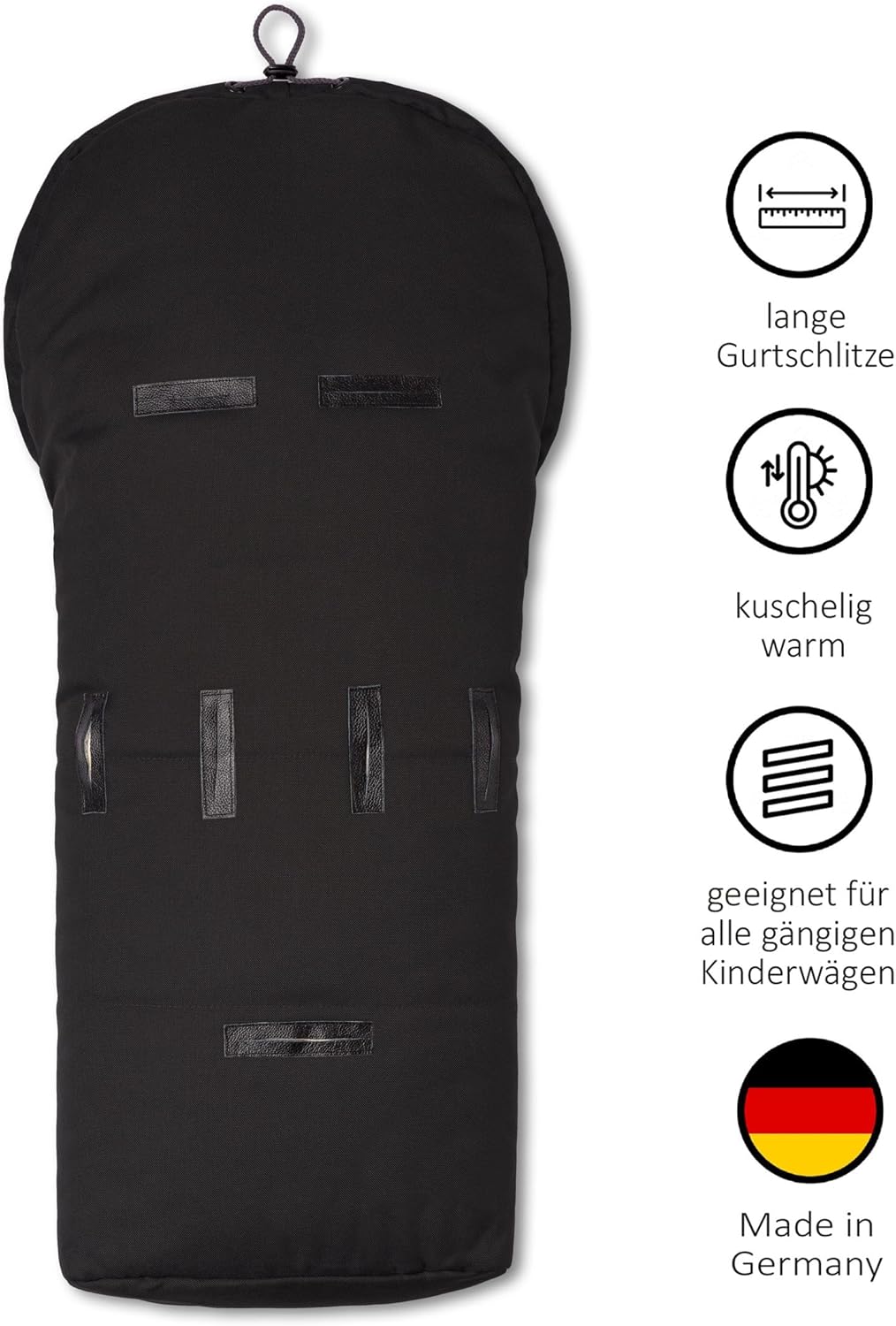 Hofbrucker Lammfell-Fusssack Eskimo für Babyschale, Kinderwagen, Buggy/Universeller Winterfusssack/F