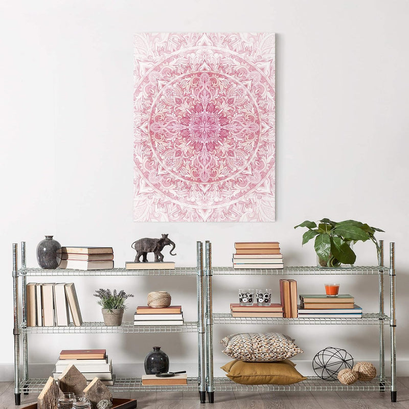 Bilderwelten Leinwandbild - Mandala Aquarell Sonne Ornament rosa - 40 x 30cm - Canvas 40L x 30B cm,