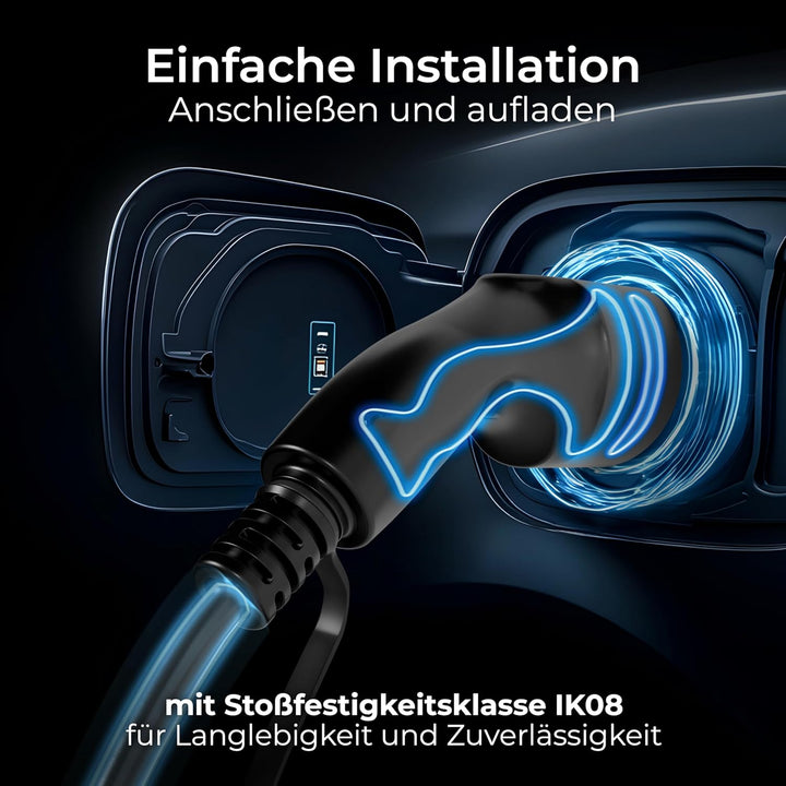 Masterplug EV Wandladegerät für Elektro und Einstecken-Hybridfahrzeuge, Typ 2, Modus 3, Automatische