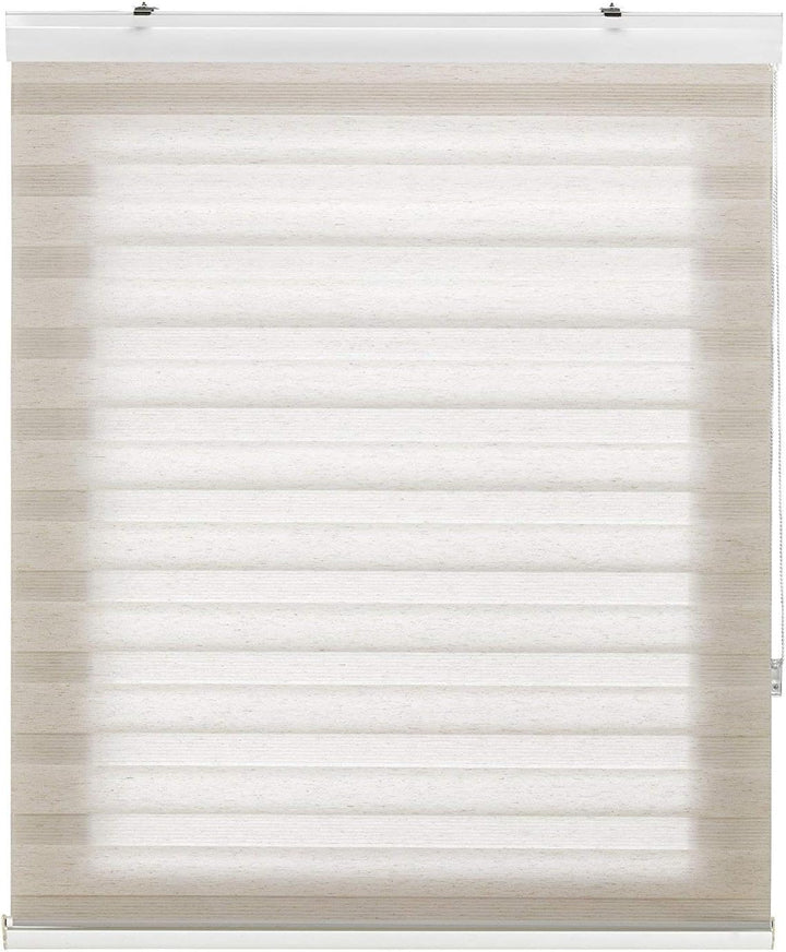 Estoralis 36939 SANSA Doppelrollo mit dekorativer Kassette, Polyester, Ekrü, 125 x 250 cm Ekrü 125 x