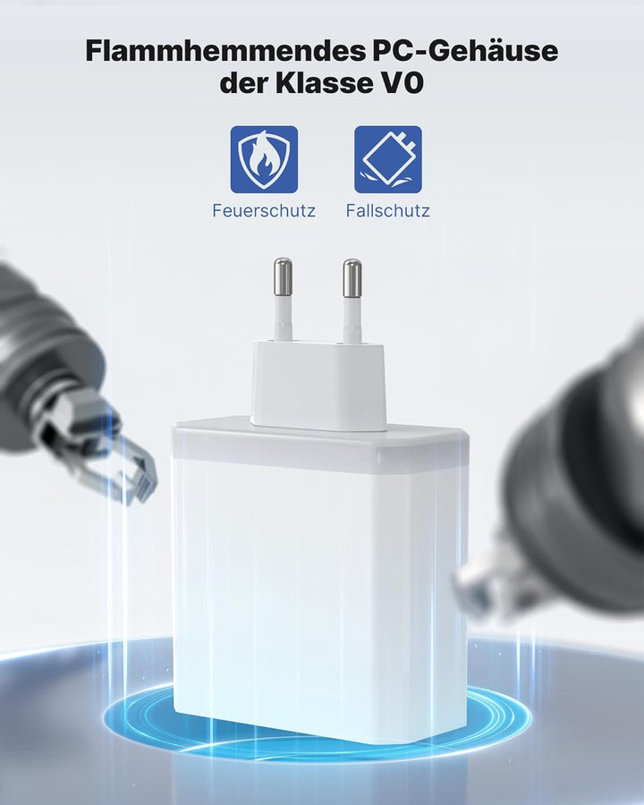 USB Ladegerät 2er-Pack, 6-Ports Ladeadapter 33W USB Ladestecker mit QC 3.0 Schnellladegerät Mehrfach