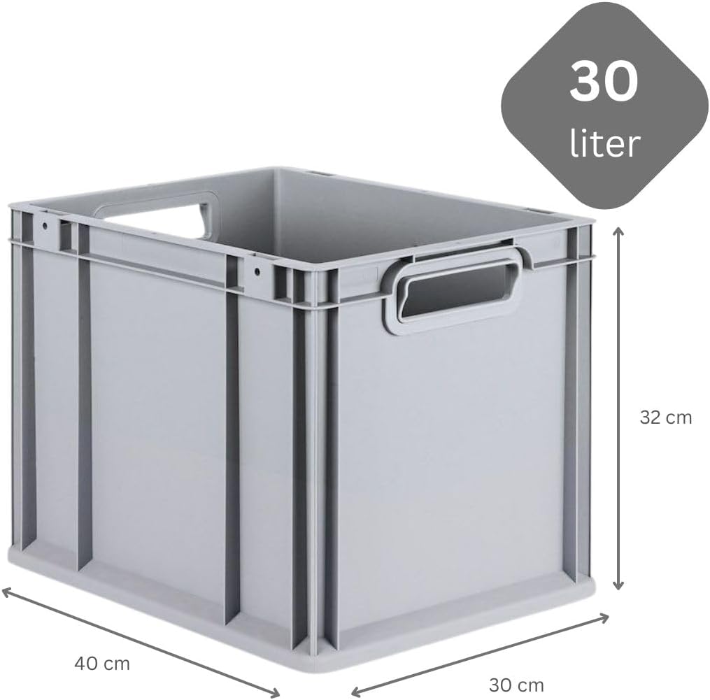 PROREGAL SuperSparSet 10x Eurobox NextGen Economy mit Auflagedeckel und 4x Schiebeschnappverschlüsse